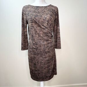 Talbots Career Wear Faux Wrap Side Ruching Dress Small